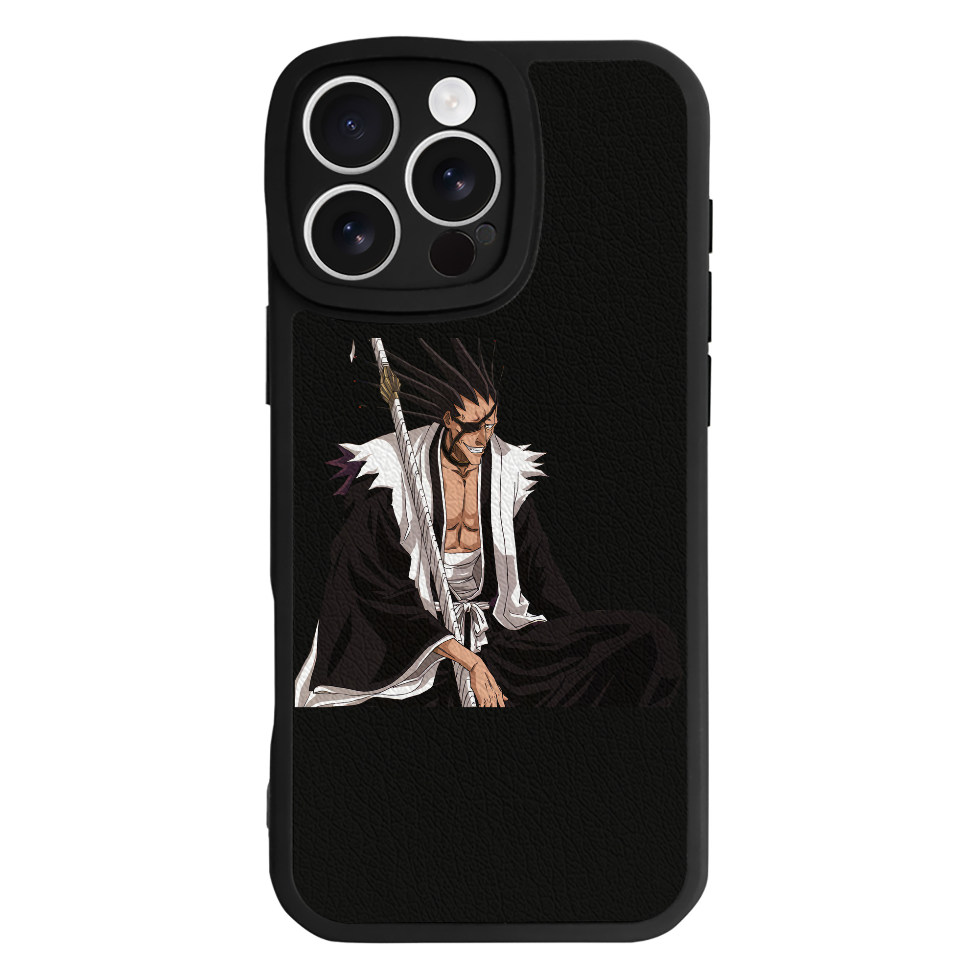 （画像用） ブリーチ ざらき けんぱち BLEACH Zaraki Kenpachi 【iPhone 16シリーズ対応】シリコンスマホケース（レザー調） 材質：シリコン